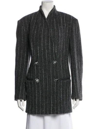Pre-owned Isabel Marant Virgin Wool Striped Blazer In Green