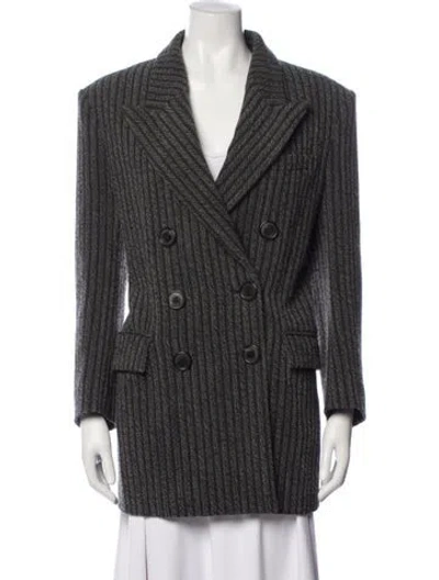 Pre-owned Isabel Marant Virgin Wool Striped Blazer In Grey
