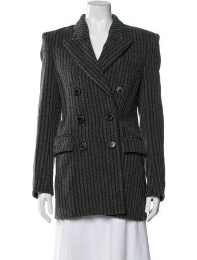 Pre-owned Isabel Marant Virgin Wool Striped Coat In Grey