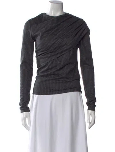 Pre-owned Isabel Marant Virgin Wool Striped Top In Black