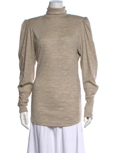 Pre-owned Isabel Marant Virgin Wool Turtleneck Top In Neutral