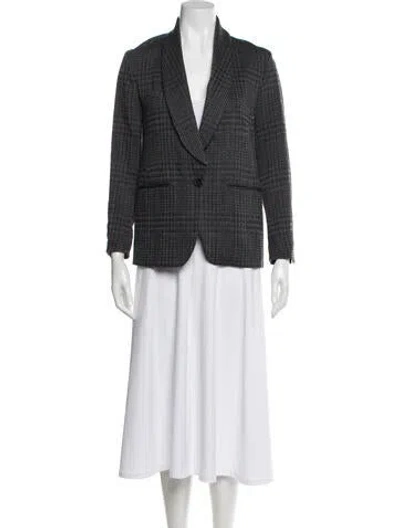 Pre-owned Isabel Marant Virgin Wool Tweed Pattern Blazer In Gray