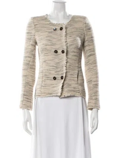 Pre-owned Isabel Marant Virgin Wool Tweed Pattern Blazer In Neutrals