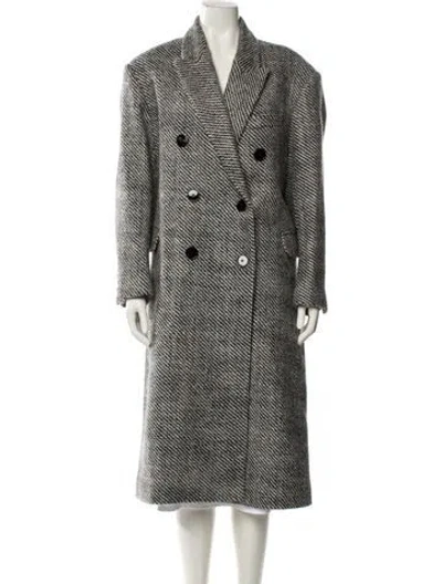 Pre-owned Isabel Marant Virgin Wool Tweed Pattern Coat In Multi