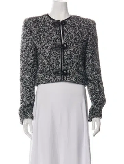 Pre-owned Isabel Marant Virgin Wool Tweed Pattern Jacket In Black