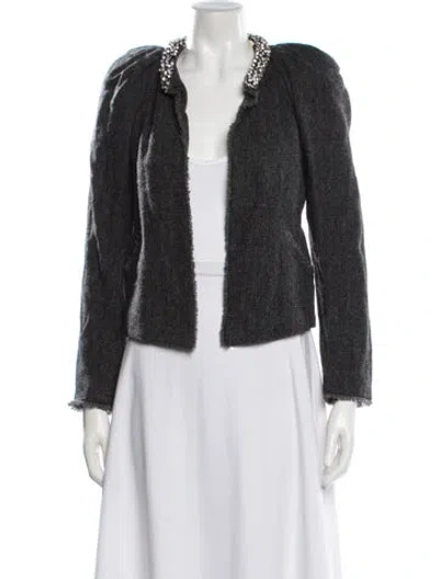 Pre-owned Isabel Marant Virgin Wool Tweed Pattern Jacket In Gray