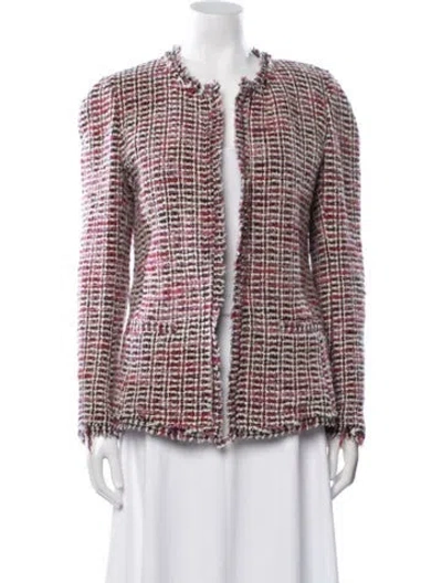 Pre-owned Isabel Marant Virgin Wool Tweed Pattern Jacket In Pink