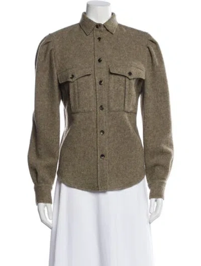 Pre-owned Isabel Marant Virgin Wool Utility Jacket In Neutral