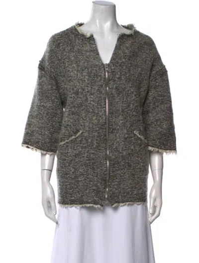 Pre-owned Isabel Marant Virgin Wool V-neck Sweater In Gray