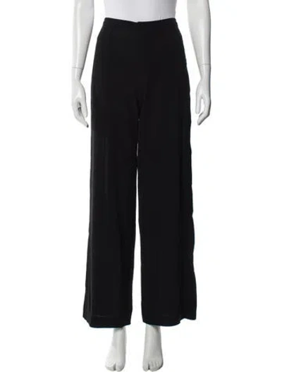Pre-owned Isabel Marant Virgin Wool Wide Leg Pants In Black