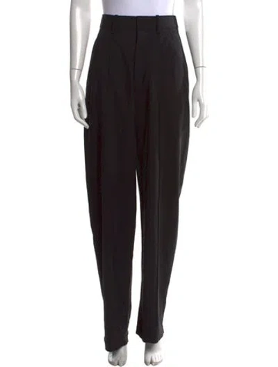 Pre-owned Isabel Marant Virgin Wool Wide Leg Pants In Black