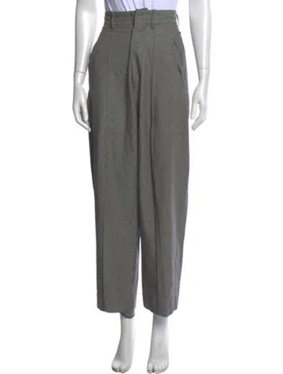 Pre-owned Isabel Marant Virgin Wool Wide Leg Pants In Gray