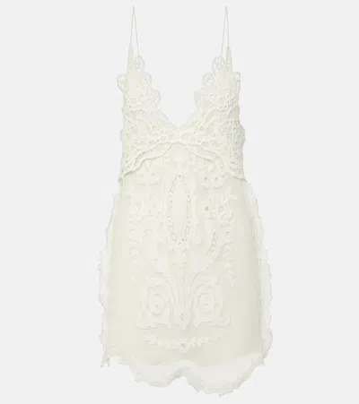 Isabel Marant Virginia Lace-trimmed Minidress In White