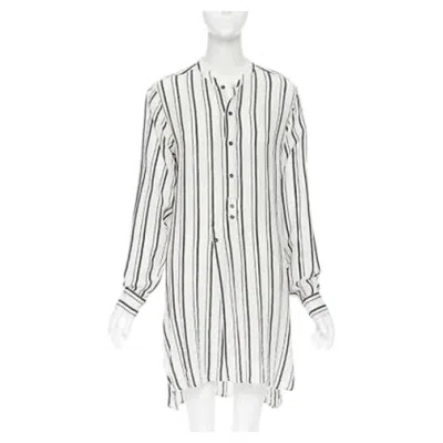 Pre-owned Isabel Marant Viscose Cotton Blend Grey Beige Stripe Tunic Casual Dress Fr38 S In Gray