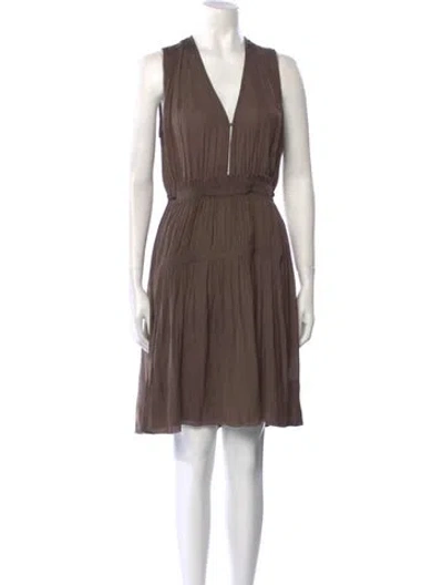 Pre-owned Isabel Marant V-neck Knee-length Dress In Brown