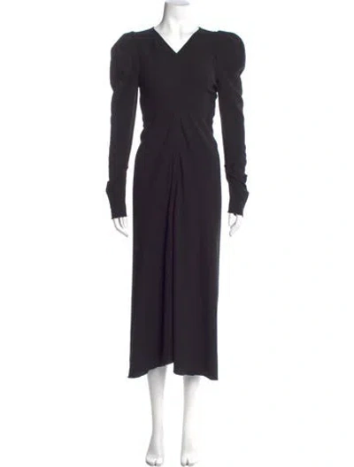 Pre-owned Isabel Marant V-neck Long Dress In Black