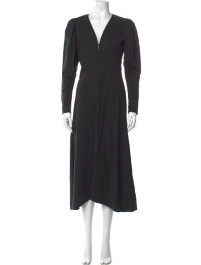 Pre-owned Isabel Marant V-neck Long Dress In Black