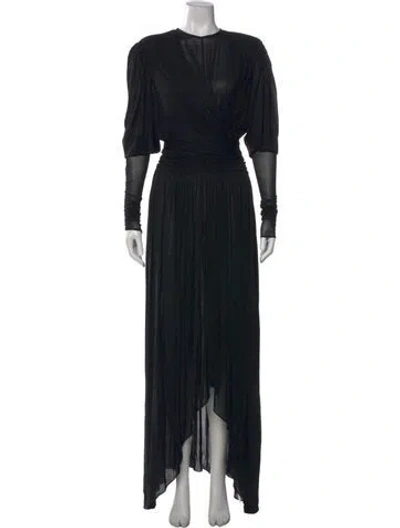 Pre-owned Isabel Marant V-neck Long Dress In Black