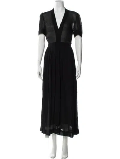 Pre-owned Isabel Marant V-neck Long Dress In Black