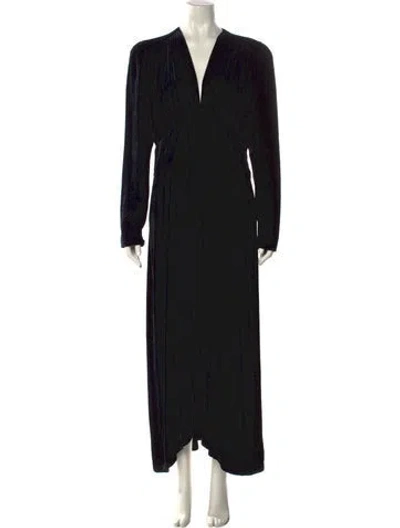 Pre-owned Isabel Marant V-neck Long Dress In Black