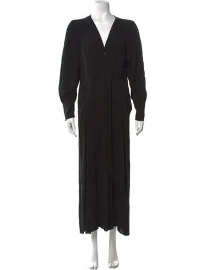 Pre-owned Isabel Marant V-neck Long Dress In Black