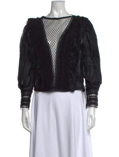 Pre-owned Isabel Marant V-neck Long Sleeve Blouse In Black