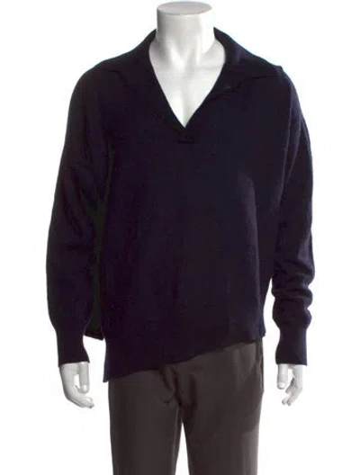 Pre-owned Isabel Marant V-neck Long Sleeve Pullover In Blue