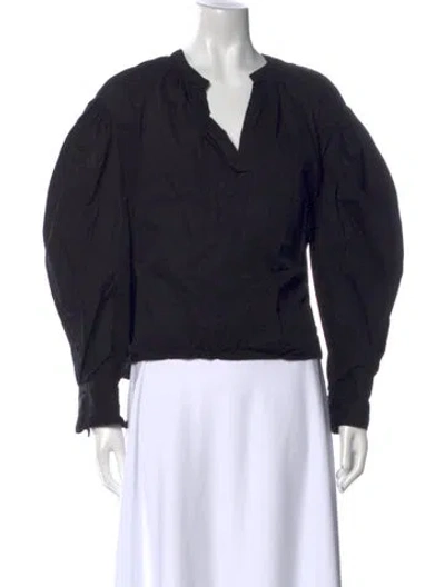 Pre-owned Isabel Marant V-neck Long Sleeve Sweatshirt In Black