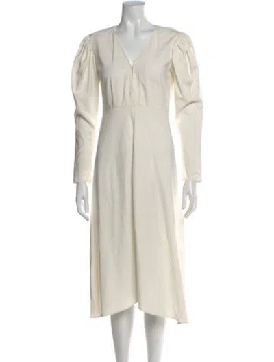 Pre-owned Isabel Marant V-neck Midi Length Dress In Neutral
