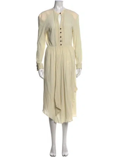 Pre-owned Isabel Marant V-neck Midi Length Dress In Neutrals