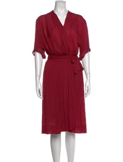 Pre-owned Isabel Marant V-neck Midi Length Dress In Red