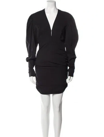 Pre-owned Isabel Marant V-neck Mini Dress In Black
