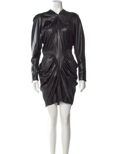 Pre-owned Isabel Marant V-neck Mini Dress In Black