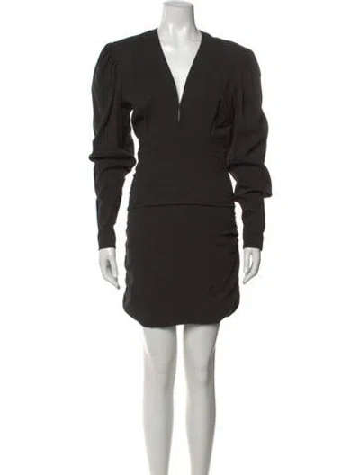 Pre-owned Isabel Marant V-neck Mini Dress In Black