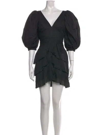 Pre-owned Isabel Marant V-neck Mini Dress In Black