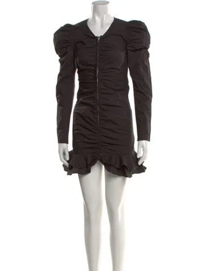 Pre-owned Isabel Marant V-neck Mini Dress In Black