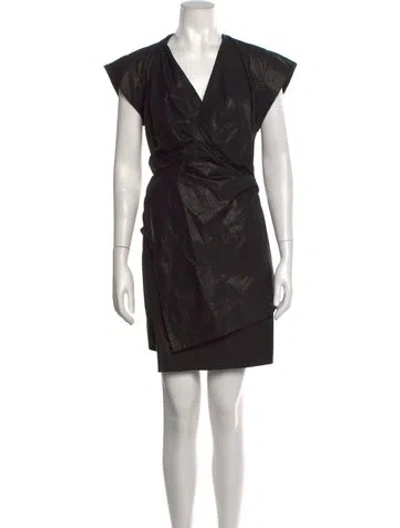 Pre-owned Isabel Marant V-neck Mini Dress In Black