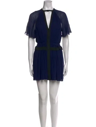 Pre-owned Isabel Marant V-neck Mini Dress In Blue