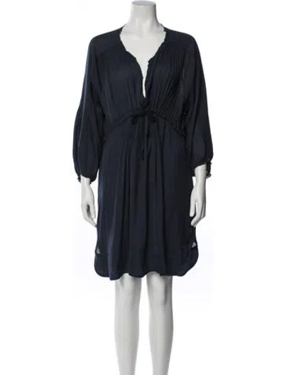 Pre-owned Isabel Marant V-neck Mini Dress In Blue