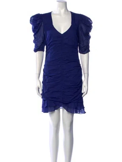 Pre-owned Isabel Marant V-neck Mini Dress In Blue