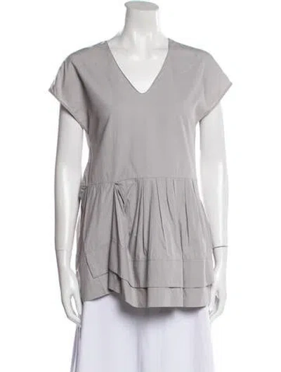 Pre-owned Isabel Marant V-neck Mini Dress In Gray