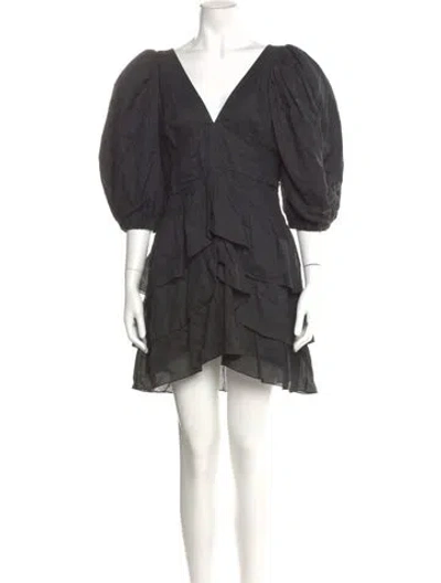 Pre-owned Isabel Marant V-neck Mini Dress In Gray
