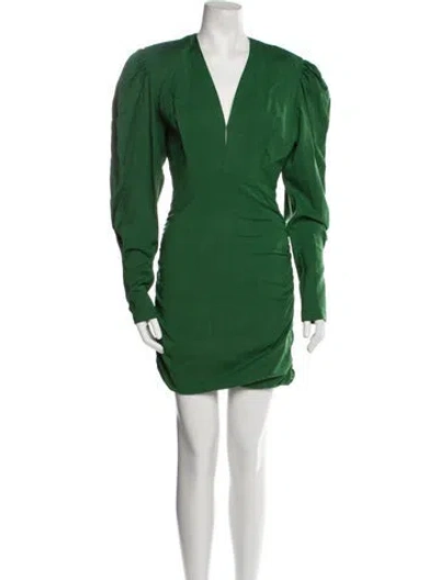 Pre-owned Isabel Marant V-neck Mini Dress In Green