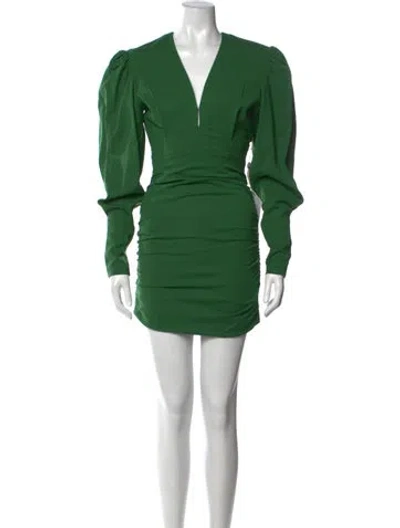 Pre-owned Isabel Marant V-neck Mini Dress In Green