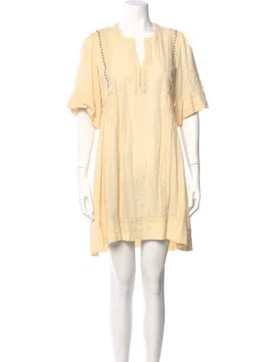 Pre-owned Isabel Marant V-neck Mini Dress In Neutral