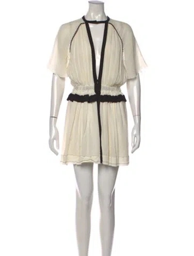 Pre-owned Isabel Marant V-neck Mini Dress In Neutral