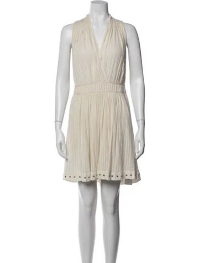 Pre-owned Isabel Marant V-neck Mini Dress In Neutrals