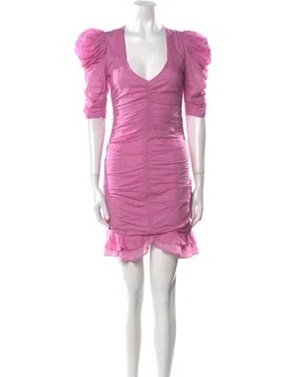 Pre-owned Isabel Marant V-neck Mini Dress In Pink