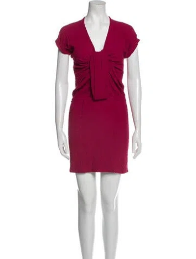 Pre-owned Isabel Marant V-neck Mini Dress In Pink