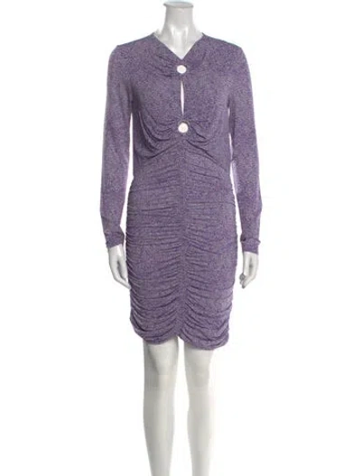 Pre-owned Isabel Marant V-neck Mini Dress In Purple